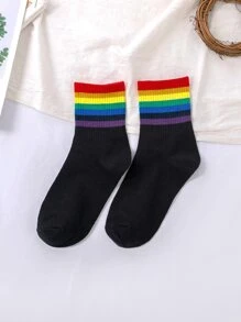 6 cặp Nam Cầu Vồng Mô Hình Sọc Crew Vớ - Nhiều màu - Xem 8