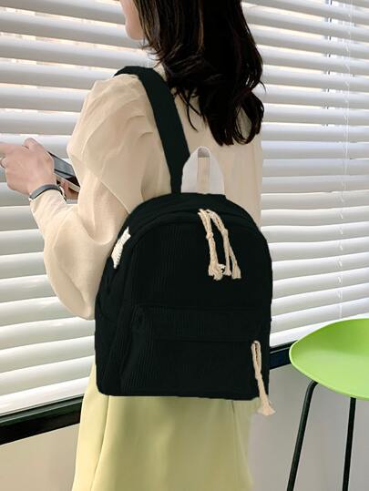 Waterproof,Lightweight,Portable Pocket Front Corduroy Classic Backpack For Teen Girls Women College Students,White-Collar Workers Perfect For School,College,Work,Business,Commute,Back To School,School Bag,Large Capacity,Portable,For Teen Girls Women College Students,White-Collar Workers,Perfect For Work,Back To School,Middle School,High School,College,Vacation