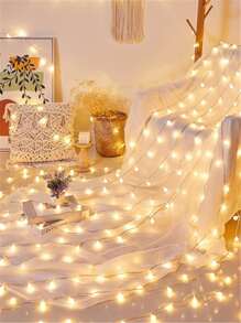 20/40/80 LED 3/6/10M燈簾 - 黃色 - 查看 1