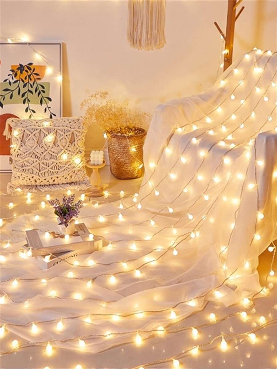 20/40/80 LED 3/6/10M燈簾 - 黃色 - 查看 1