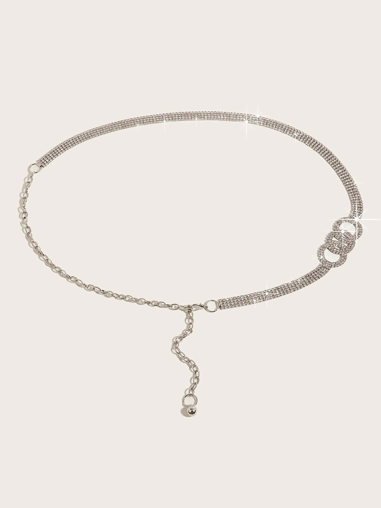 3pcs Set Rhinestone Decorated Waist Chain, Luxury Bling Bling Sparkling Crystal Decor Waist Belt, Elegant Sexy Style, Suitable For Dresses, Skirts, Outfits, Commuting, Parties, Vacations, Galas, Weddings, Music Festivals, Great Gift Idea For Friends, Family, Girlfriend, Birthday, Valentine's Day Fall, Autumn, Halloween