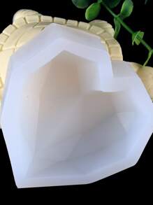 1pc Geometric Heart Silicone Mold, DIY Handmade Tool - White - View 2