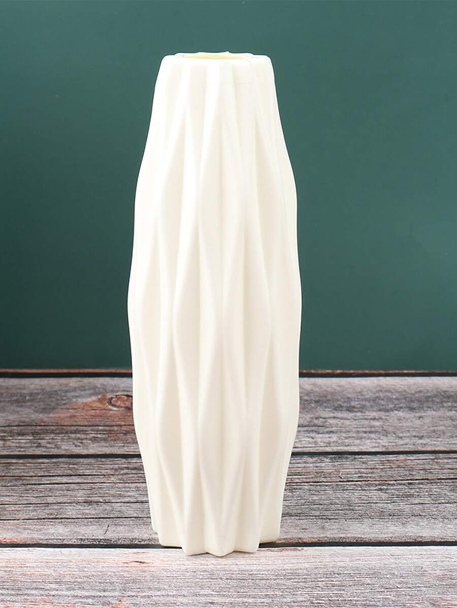 1 件室内装饰花瓶、干花容器、创意花卉插花装饰、PE 花瓶、家居装饰、花瓶、中心装饰、桌面装饰 - 白色 - 查看 1