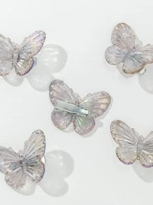 5入組小女童蝴蝶裝飾鴨嘴夾