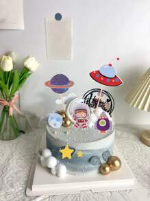 7入組飛船和宇航員裝飾蛋糕裝飾 - 彩色 - 查看 5