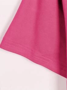 INAWLY Cartoon Bear And Letter Graphic Tee Graphic Tees Women Tops - Hot Pink - View 5