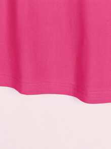 INAWLY Cartoon Bear And Letter Graphic Tee Graphic Tees Women Tops - Hot Pink - View 6