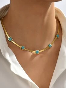 Turquoise Decor Necklace - Multicolor - View 1