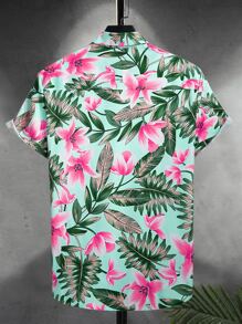 Manfinity RSRT Hombres Camisa con estampado tropical sin camiseta