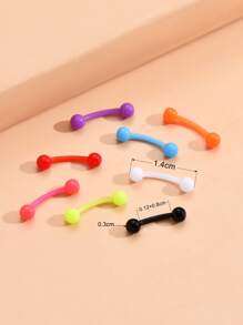 8pcs/set Popular Ball Decor Eyebrow Nail Plastic Septum Body Jewelry For Women & Girls - Multicolor - View 4