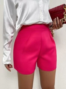 Chiquease High Waist Straight Leg Shorts - Hot Pink - View 4