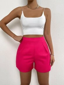 Chiquease High Waist Straight Leg Shorts - Hot Pink - View 6