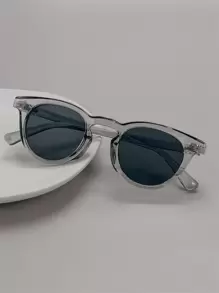 1pc Fashionable Men's Transparent Grey Pc Oval Decorative Eyeglasses Casual Shades Accessories Beach Accessories Glasses Shades Looks Street Style And Suit For Sweater Jacket Sweatshirt Hoodie Leather Pants And Cargo Pants For Summer Beach Vacation,Outdoor,Travel - Dark Grey - View 1