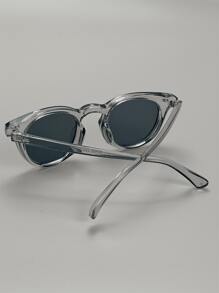 1pc Fashionable Men's Transparent Grey Pc Oval Decorative Eyeglasses Casual Shades Accessories Beach Accessories Glasses Shades Looks Street Style And Suit For Sweater Jacket Sweatshirt Hoodie Leather Pants And Cargo Pants For Summer Beach Vacation,Outdoor,Travel - Dark Grey - View 3