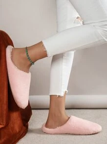 Women's Solid Color Indoor Slippers, Quiet Slip-On - Pink - View 4