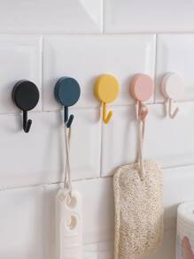 15入組隨機顏色自粘壁掛鉤堅固不打孔衣帽袋浴室門廚房毛巾掛鉤家居收納配件 - 彩色 - 查看 1