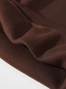 Toddler Girls Letter Graphic Thermal Lined Pullover - Coffee Brown - View 3