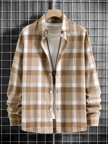 Manfinity Men Random Plaid Print Shirt Without Tee - Multicolor - View 1