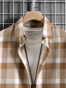 Manfinity Men Random Plaid Print Shirt Without Tee - Multicolor - View 3