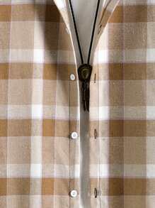 Manfinity Men Random Plaid Print Shirt Without Tee - Multicolor - View 5