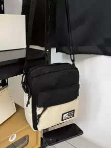 Canvas Shoulder Bag With Pendant, Multicolor Mini Crossbody Bag For Cellphone Freshman Multi-Functional Dorm University Man Bag Side Bag Students Summer Travel Sling Bag Multiple Pockets Messenger Bag Sling Bag Cross Body Bag Side Bags Hip Bag Gifts Camping Sling Bag Back To School Bag Pack Spring School Supplies Purse Sling Bag For Men Mini Bag Small Bag Sling Bag New Life Items For Students Men Essentials Purse Essentials Fashion Men's Bags Small Bag For Men Body Bag For Men Phone Bag Camera Bag Pouch - Black - View 5