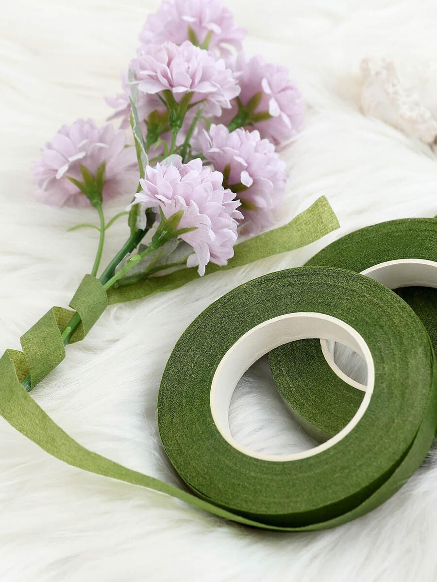 1 pieza/3 piezas Cinta floral verde hecha a mano con flores para decoración de coches de bodas DIY - Verde - Ver 1