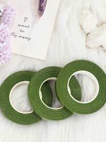 1 pieza/3 piezas Cinta floral verde hecha a mano con flores para decoración de coches de bodas DIY - Verde - Ver 4