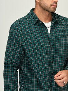 GENTILAND Men Plus Plaid Button Up Shirt - Multicolor - View 5