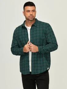 GENTILAND Men Plus Plaid Button Up Shirt - Multicolor - View 6