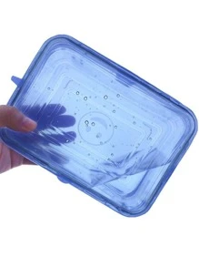 6pcs Random Rectangular Silicone Fresh-Keeping Lid, Reusable Food Covers For Bowls, Cups, Cans, Fit Different Sizes & Shapes Of Container, Dishwasher & Freezer Friendly - Multicolor - View 3