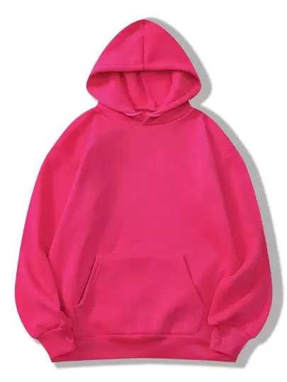 INAWLY Solid Kangaroo Pocket Thermal Lined Hoodie,Long Sleeve Tops