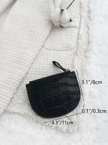 鳄鱼压纹翻盖石压纹小钱包 口袋小号双折超薄女士钱包 轻薄多层便携身份证信用卡简约时尚现代商务 周年纪念 情人节 生日礼物 女孩 女士 女包 学校用品 学校用品 宿舍及返校 学校用品 教师礼物 返校 女士 钱包 迷你钱包 钱包 零钱包 - 黑色 - 查看 4