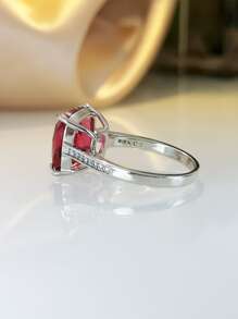 水鑽裝飾戒指 - 玫紅色 - 查看 5