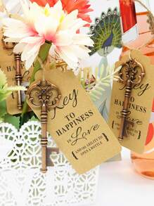 1入鑰匙形開瓶器，復古不銹鋼鑰匙扣螺絲釘，婚禮假期派對禮物，啤酒罐頭開瓶器