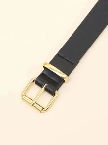 Cinturón con hebilla cuadrada - Negro - Ver 2