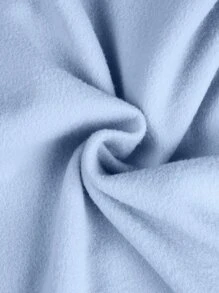 SHEIN Qutie Cartoon Graphic Drop Shoulder Drawstring Thermal Lined Hoodie - Blue - View 4