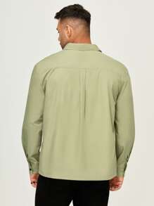 Manfinity Homme Men Plus Patched Pocket Shirt - Lime Green - View 2
