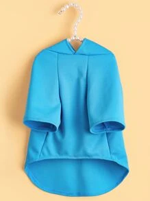 卡通圖案寵物連帽衫 - 藍色 - 查看 2