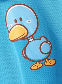 卡通圖案寵物連帽衫 - 藍色 - 查看 4