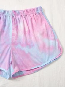 Soleia 字母圖案紮染吊帶上衣和海豚短褲套裝