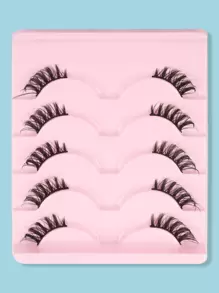 Himirell 5 对猫眼效果黑色带自然交叉浓密假睫毛，增大眼睛尺寸，非常适合日常化妆和约会条状睫毛，睫毛，睫毛，假睫毛 - 黑色 - 查看 8