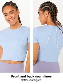 GLOWMODE Camiseta Contorneada Featherfit™ Con Bolsillo Lateral - Celeste - Ver 4