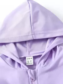 SHEIN 小女童背心上衣和拉鏈連帽衫和運動褲 - 紫丁香色 - 查看 4