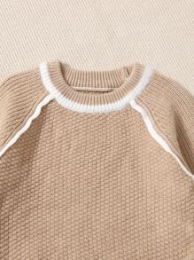 Baby Girl Raglan Sleeve Sweater & Knit Pants - Khaki - View 3
