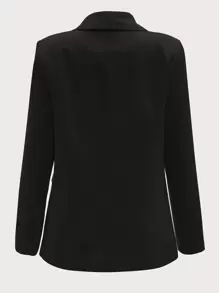 SHEIN LUNE Shawl Collar Single Button Blazer In Fall/Winter,Casual - Black - View 3
