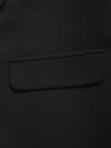 SHEIN LUNE Shawl Collar Single Button Blazer In Fall/Winter,Casual - Black - View 4