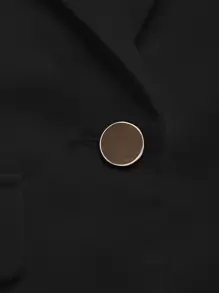 SHEIN LUNE Shawl Collar Single Button Blazer In Fall/Winter,Casual - Black - View 5