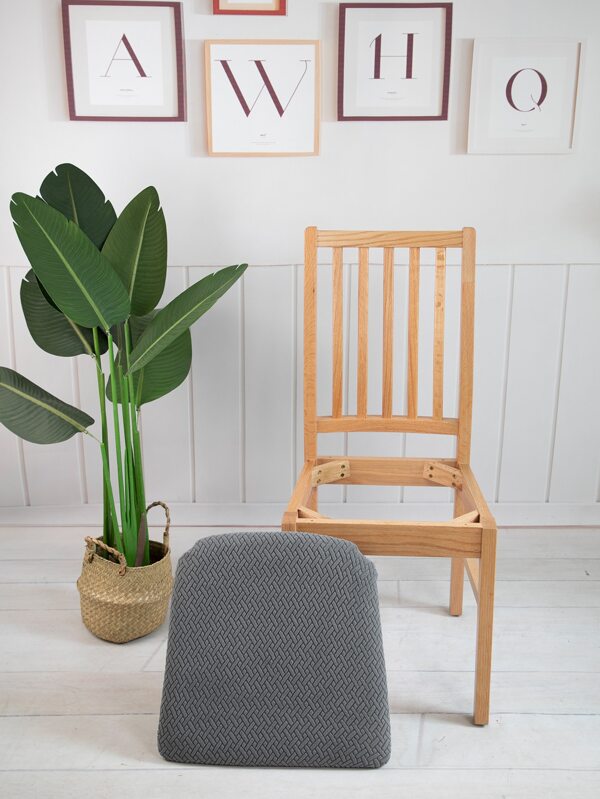 Waterproof Elastic Chair Seat Cover Solid Jacquard Chair Covers Stretch