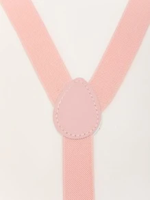 Men Solid Suspenders & Bow Tie - Dusty Pink - View 3