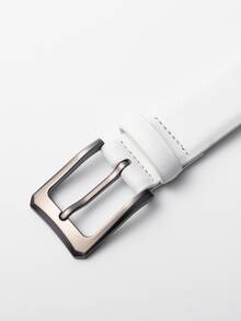 男士方釦休閒腰帶 - 白色 - 查看 2